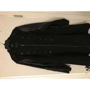 Torrid Black Military Style Coat with Faux Leather Sleeves